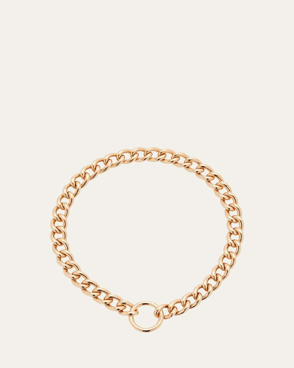 18K Rose Gold Catene Circle Clasp Necklace